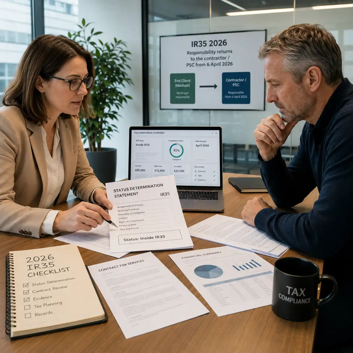 IR35 off-payroll working rules performance evaluation documents showing HMRC compliance statistics and threshold reform analysis