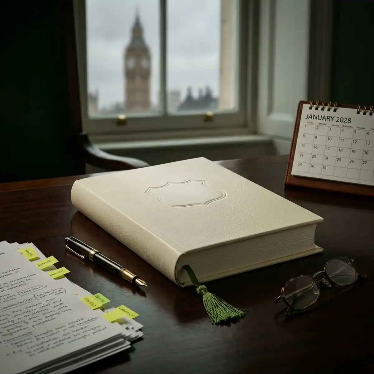 Lisa Nandy speaking at the Society of Editors during the BBC Charter Review consultation period, with the Green Paper on screen behind her